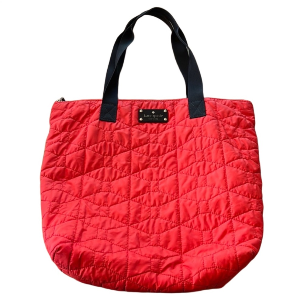 Kate Spade Red Quilted Nylon Tote